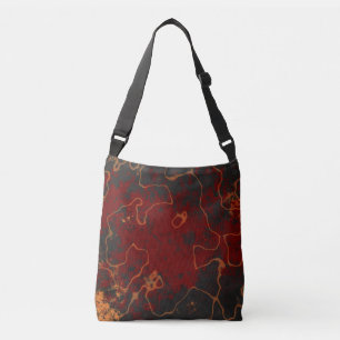 Bolso Cruzado Rojo, gris y naranja Abstracto