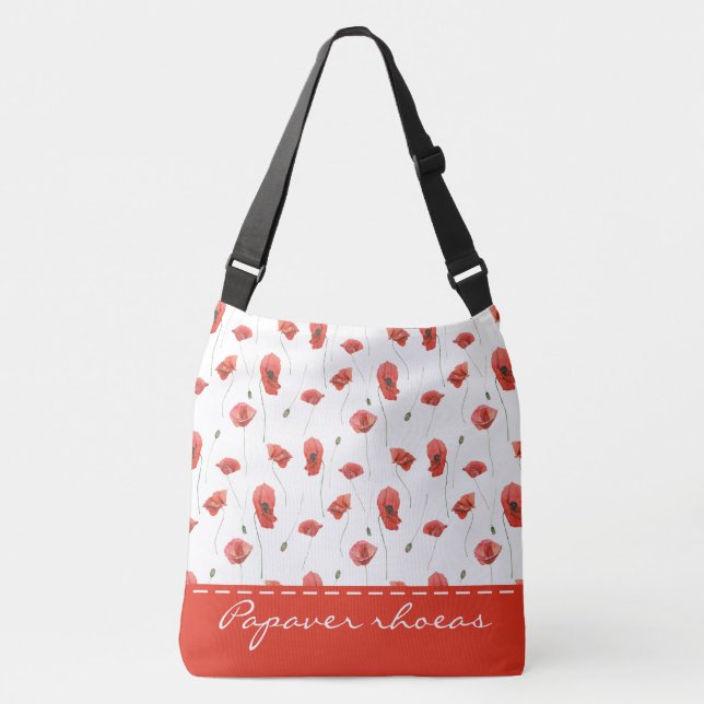 Bolso Cruzado Rojo Nombre Científico Tote Floral (Anverso)