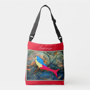 Bolso Cruzado rojo rojo-atado de la sirena que nada