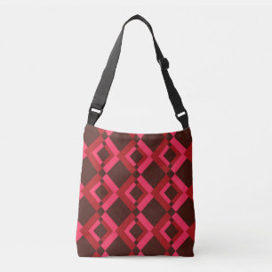 Bolso Cruzado Rojo, rosa, atrevido, animado, fresco, geométrico