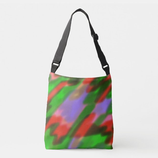 Bolso Cruzado Rojo Verde Lavanda  (Anverso)