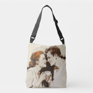 Bolso Cruzado Romántico Café Fecha Parejas Compartiendo Dulce Gl