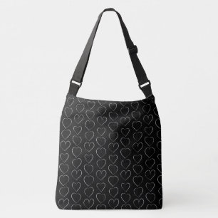 BOLSO CRUZADO ROMÁNTICO CORAZÓN NEGRO