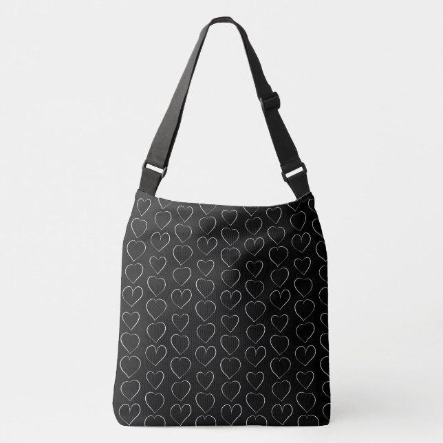 BOLSO CRUZADO ROMÁNTICO CORAZÓN NEGRO (Anverso)