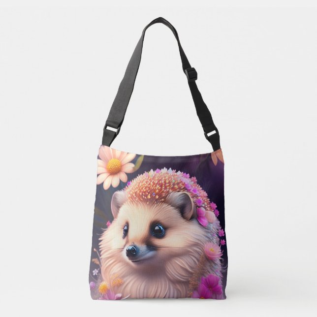 Bolso Cruzado Romantik Igel mit Blumen (Anverso)