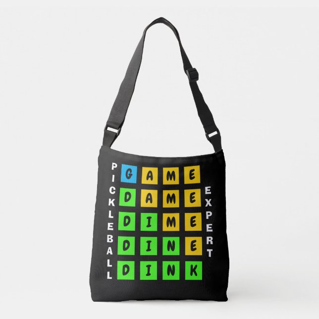 Bolso Cruzado Rompecabezas WORD JUEGO DINK Pickleball (Anverso)