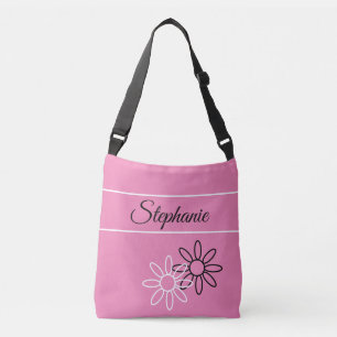 Bolso Cruzado rosa bonito con su nombre, iniciales o monograma