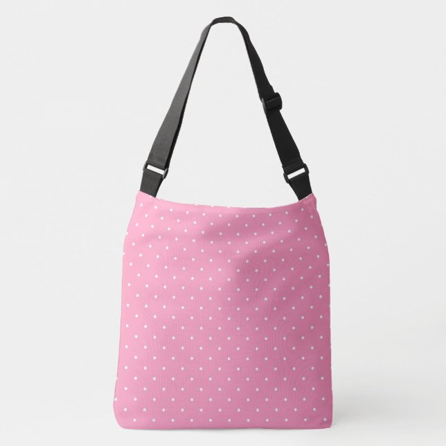 Bolso Cruzado rosa con puntos blancos (Anverso)