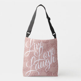 Bolso Cruzado Rosa de Monograma Purpurina Rubor Live Love Laurea