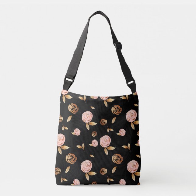 Bolso Cruzado Rosa Floral Gold (Anverso)