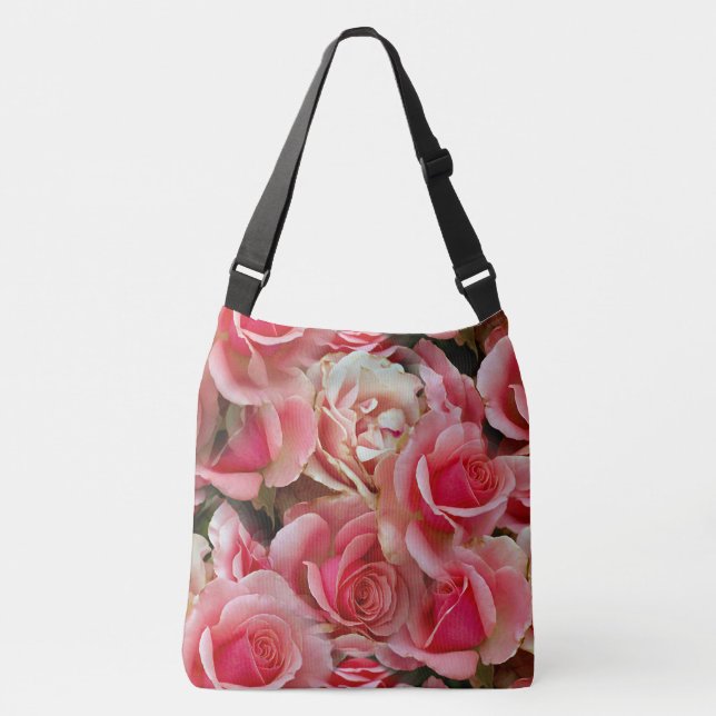 Bolso Cruzado Rosa Juxtapose Bonito Floral elegante patrón (Anverso)