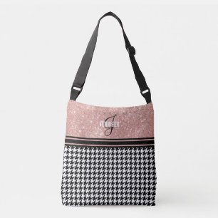 Bolso Cruzado Rosa Purpurina de oro Nombre en monograma de Hound