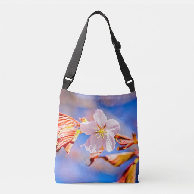 Bolso Cruzado Rosa Sakura Flower Blue Sky (Anverso)