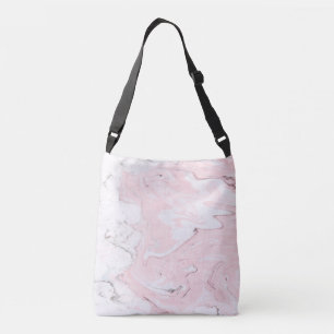 Bolso Cruzado Rosa Textured Natural Stone Marble Trendy Gray.