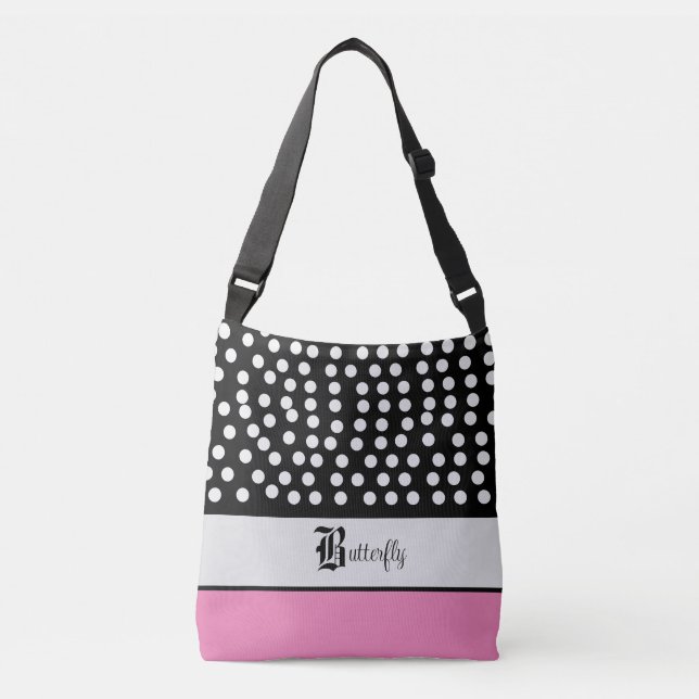 Bolso Cruzado Rosa Y Negro (Anverso)