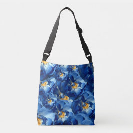 Bolso Cruzado Rosas azules Tote de patrón floral