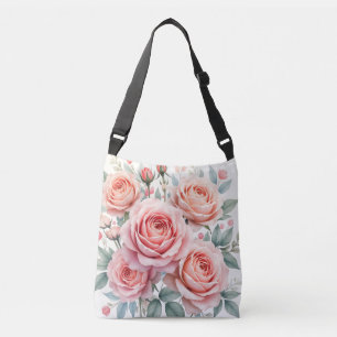 Bolso Cruzado Rosas Rosadas de Lujo Colección Hermosa y Popular