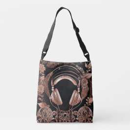 Bolso Cruzado Rosegold Headphones Ai art