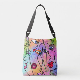 Bolso Cruzado Rostros Moods Crossbody Bag Estilo de pintura mode