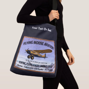 Bolso Cruzado Rótulo de Aviación Vintage Flying Moose