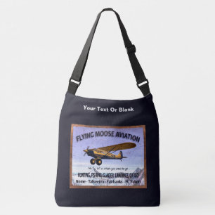 Bolso Cruzado Rótulo de Aviación Vintage Flying Moose