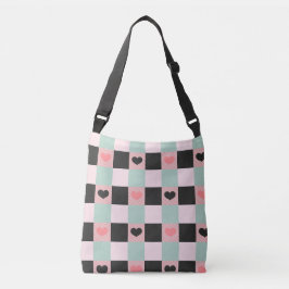Bolso Cruzado Rubor Mint Buffalo Heart Plaid