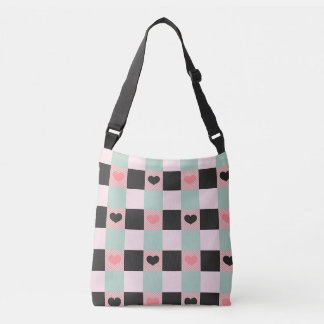 Bolso Cruzado Rubor Mint Buffalo Heart Plaid