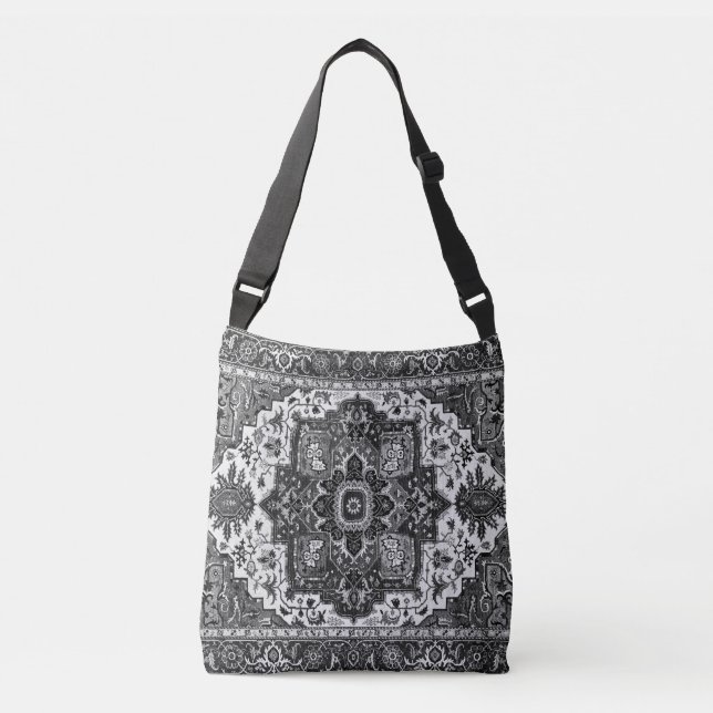 Bolso Cruzado RUG PERSA - Blanco y negro (Anverso)