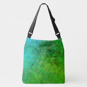 Bolso Cruzado Rust industrial inspirado en el arte azul verde