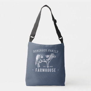 Bolso Cruzado Rústico Nombre Familiar Granja Leche Leche Vaca
