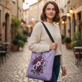 Bolso Cruzado Sac Tote Bag Réglable Floral - Bouquet de Violette