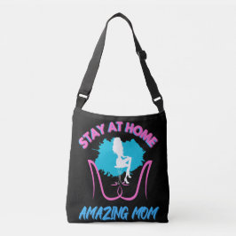Bolso Cruzado Sahm Stay In Home Mamá Diseño Rosa Y Azul