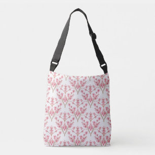 Bolso Cruzado Sakura Cherry Blossom Damask Watercolor