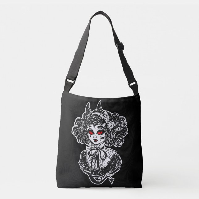 Bolso Cruzado Salem Witch Ilustracion Art (Anverso)