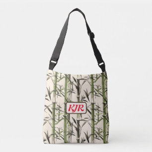 Bolso Cruzado Saltos verdes de bambú y hojas