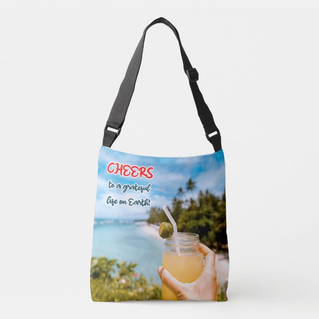 Bolso Cruzado Saludos a una vida agradecida en la Tierra (Anverso)