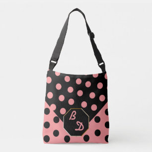 Bolso Cruzado Salvaje sobre los puntos de la polka en negro y lo