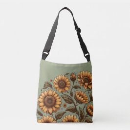 Bolso Cruzado Salvia y Girasoles