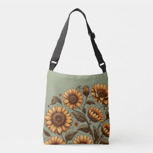 Bolso Cruzado Salvia y Girasoles