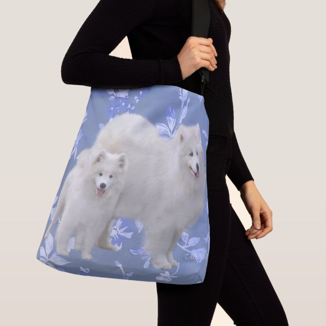 Bolso Cruzado Samoyedo por todo el tote de la impresión - MED y (Detalle)
