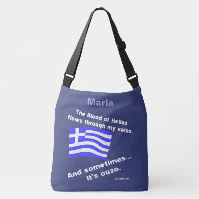Bolso Cruzado Sangre de Hellas y Ouzo Personalizada (Anverso)