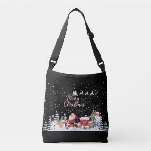Bolso Cruzado Santa Claus, Snowman Feliz Navidad