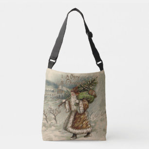 Bolso Cruzado Santa Claus Victoriano con árbol de Navidad
