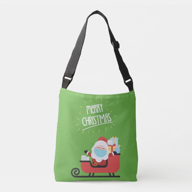 Bolso Cruzado Santa Claus Viste Una Máscara Para Navidades (Anverso)