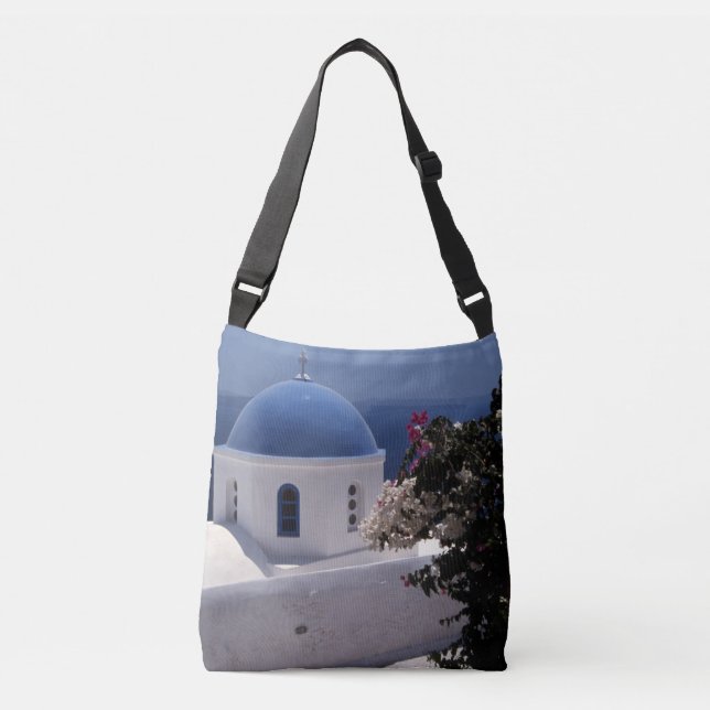 Bolso Cruzado Santorini, isla, Grecia, bolsa, Tote (Anverso)