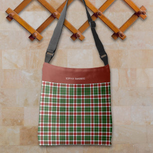 Bolso Cruzado Scottish Tartan Pattern Christmas Colors