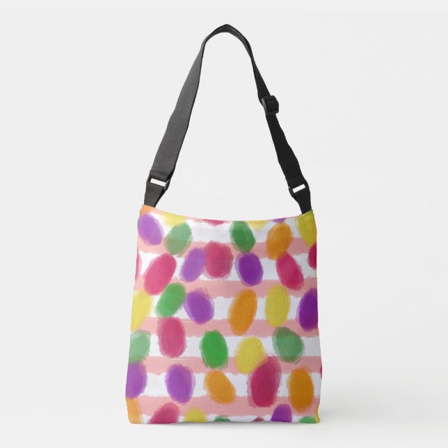 Bolso Cruzado Semana Santa Jelly Candies Rayas Rosadas (Anverso)