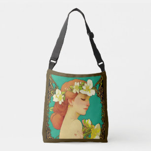 Bolso Cruzado Señora celta con flores en el pelo