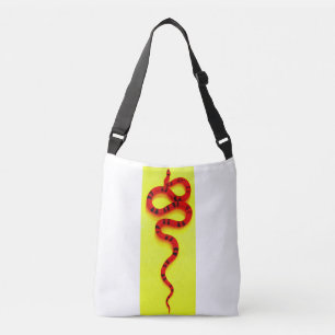 Bolso Cruzado serpiente coralina anaranjada/roja