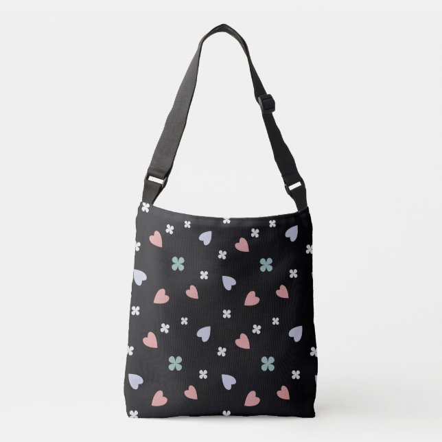 Bolso Cruzado Shamrock and Hearts Pattern (Anverso)